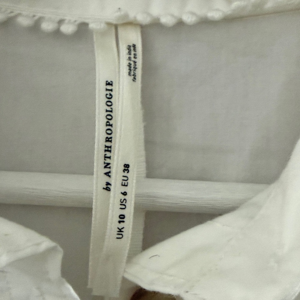 Anthropologie Belted Buttondown Shirt, Off-White/ Cream, US Size 6 NWT - Picture 6 of 7